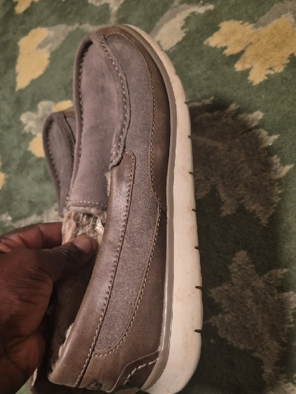 UGG Men's Suede Slip-On Loafers in Taupe